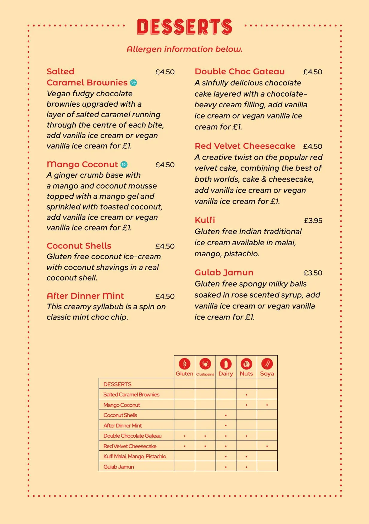 Ashoka Southside menu, page 26