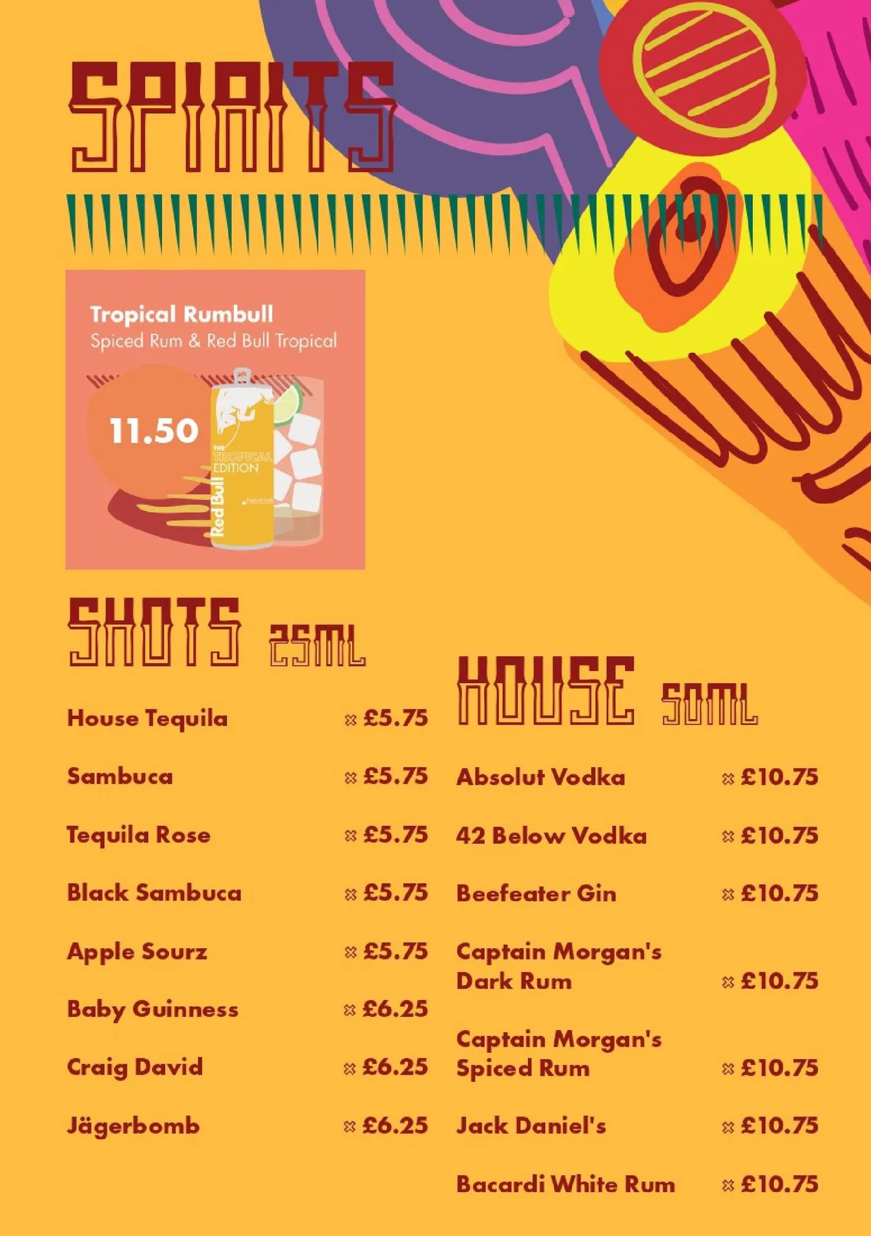 Café Sol menu, page 13