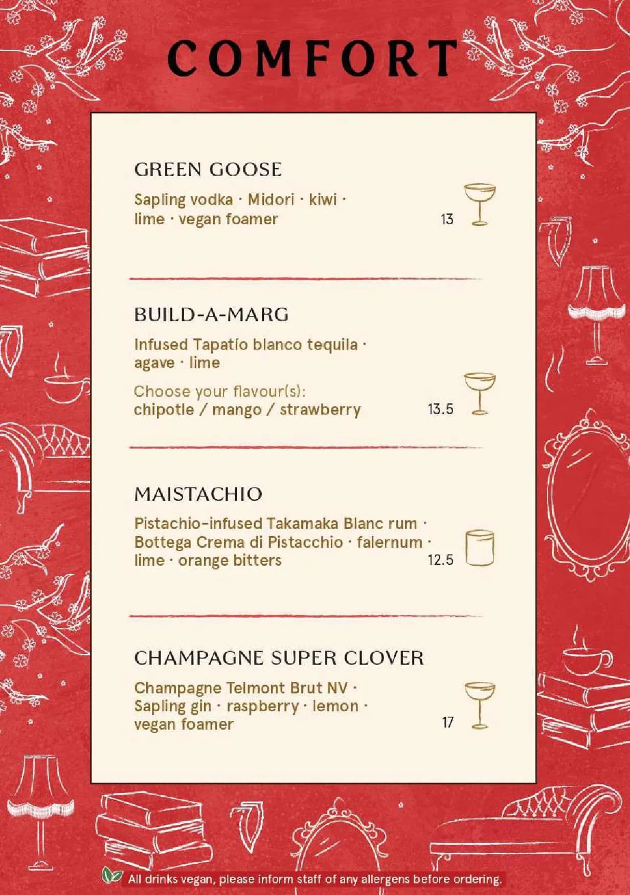 The Voodoo Rooms menu, page 6