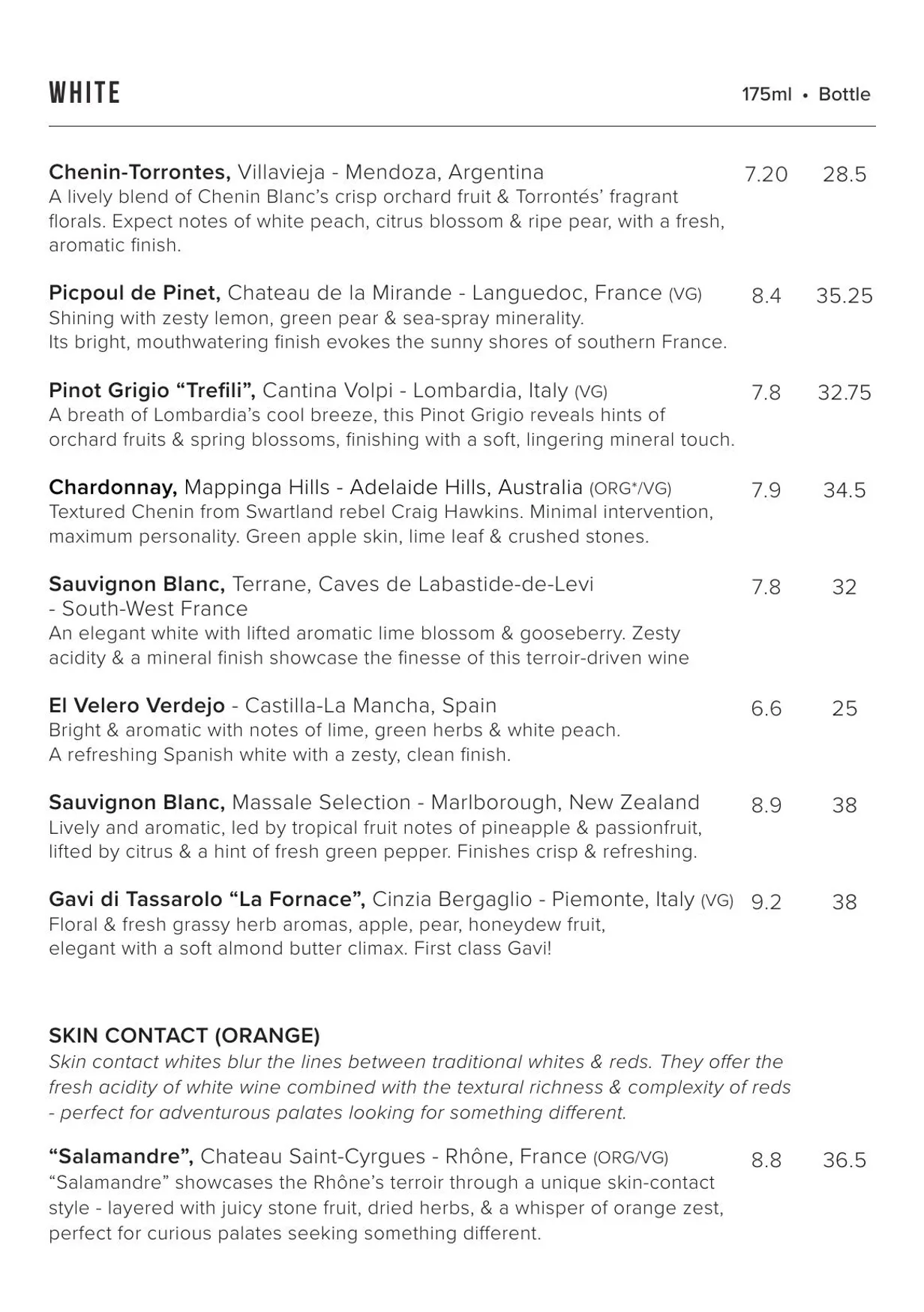 Newhall Street Tavern menu, page 8