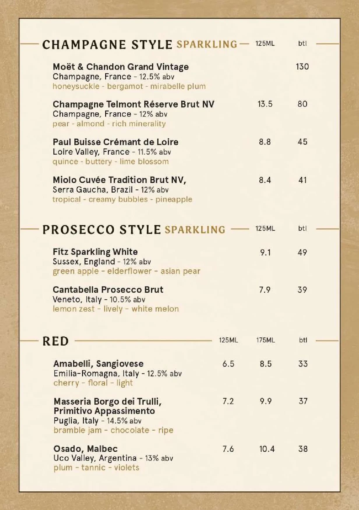 The Voodoo Rooms menu, page 4