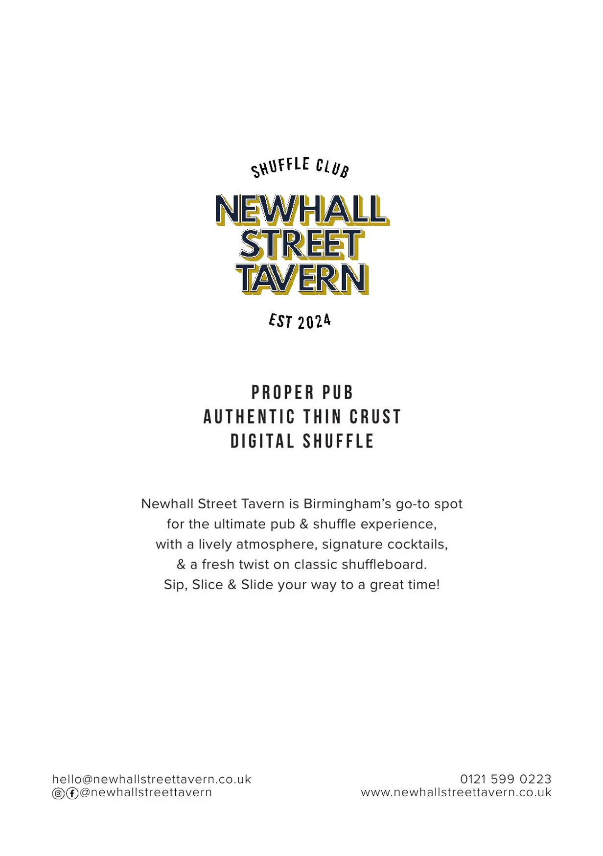 Newhall Street Tavern menu, page 3