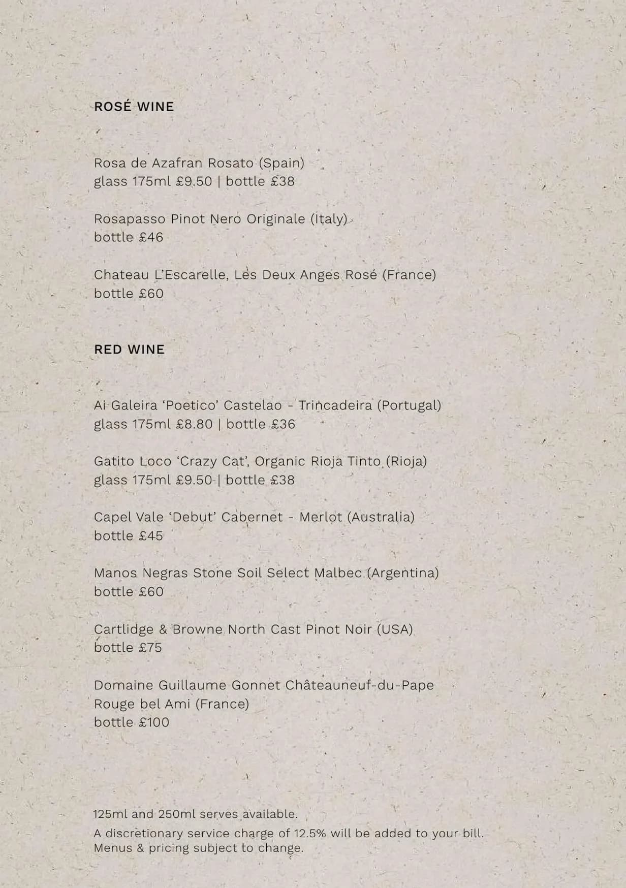 Lucy Wong menu, page 9
