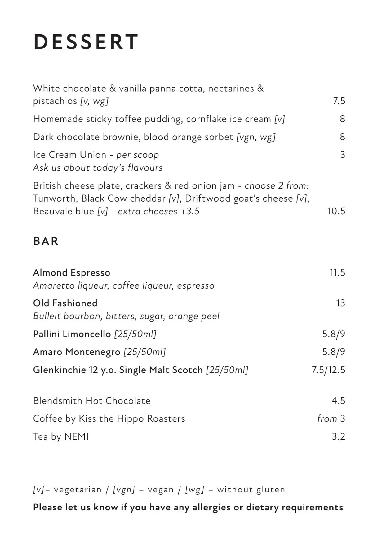 Alice House West Hampstead menu, page 3
