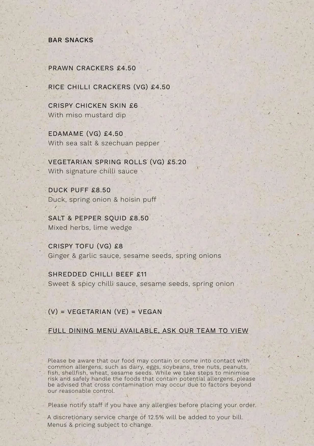 Lucy Wong menu, page 12