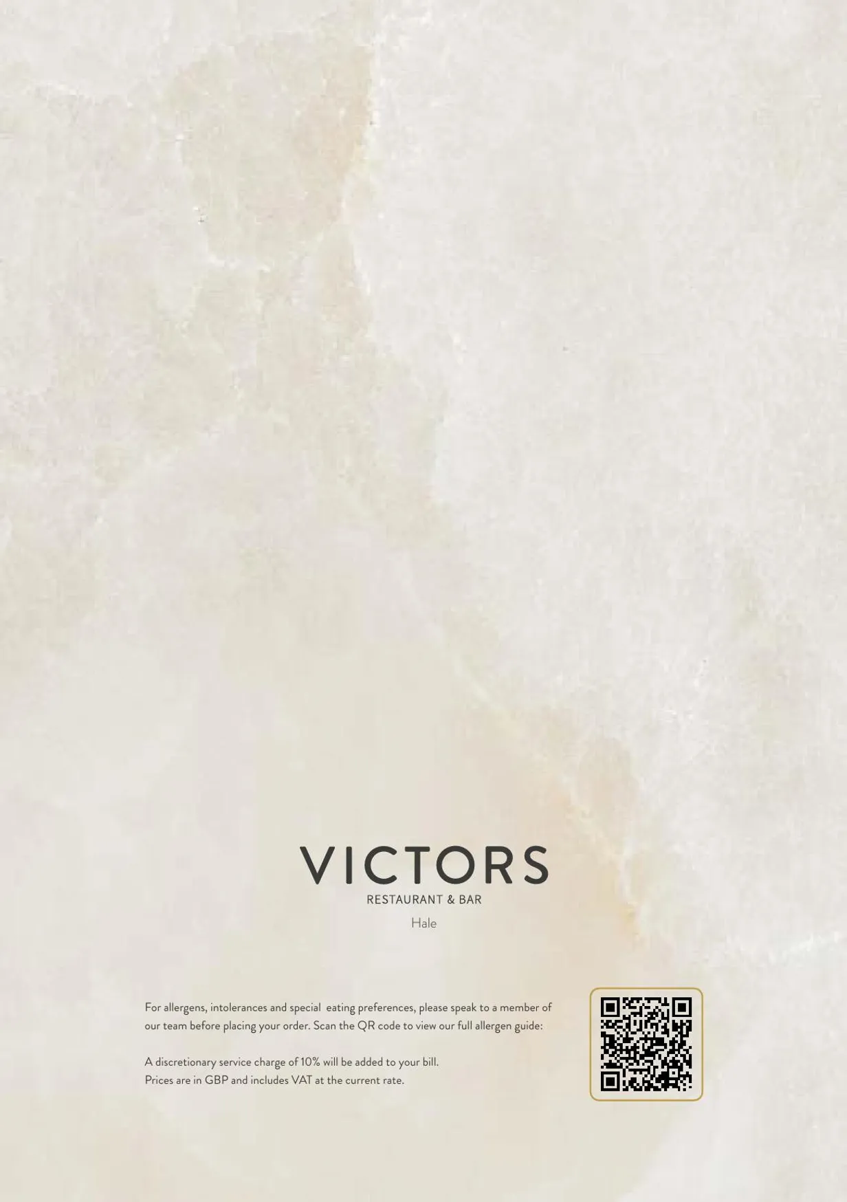 Victors Hale menu, page 13