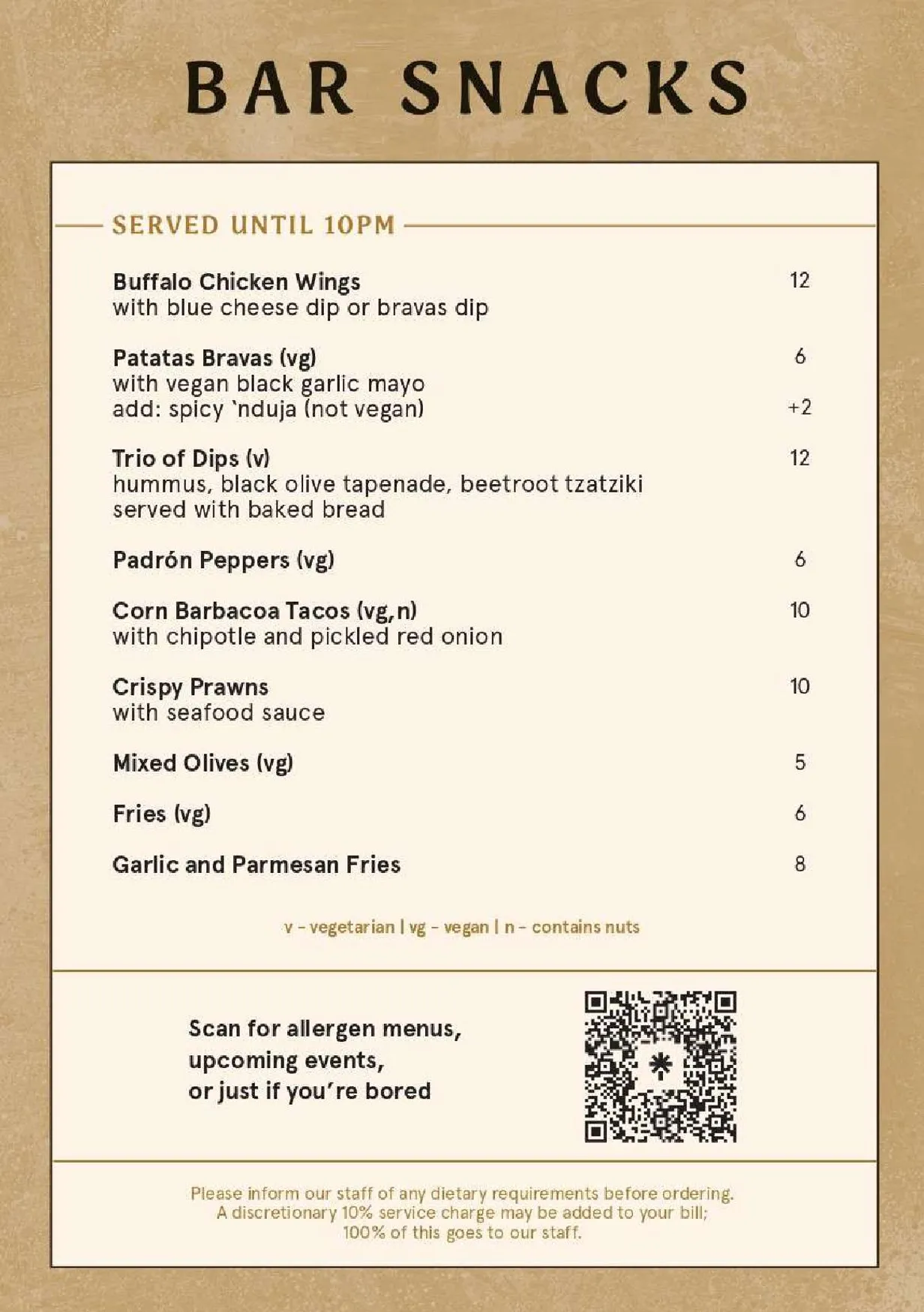 The Voodoo Rooms menu, page 5