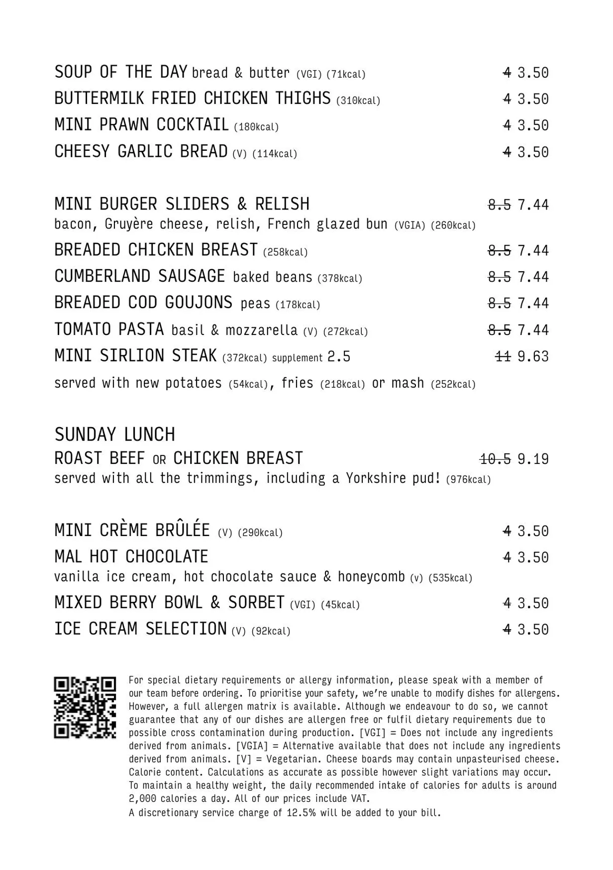 Malmaison menu, page 7