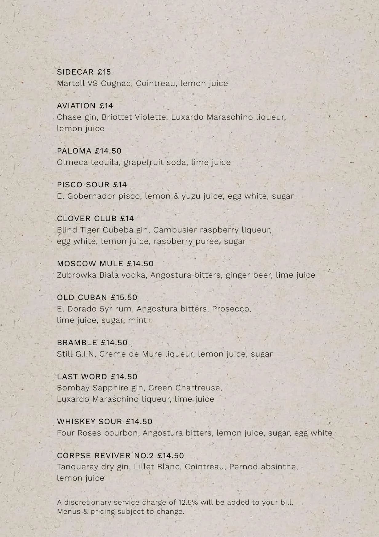 Lucy Wong menu, page 6