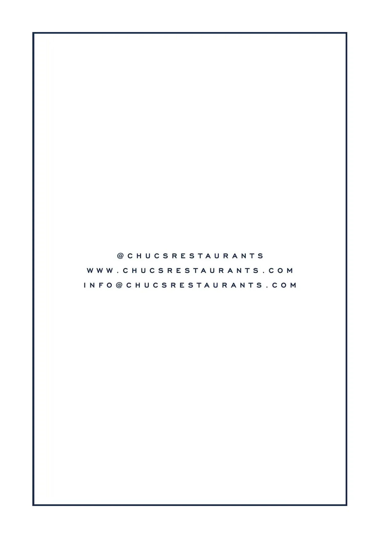 Chucs Belgravia menu, page 26