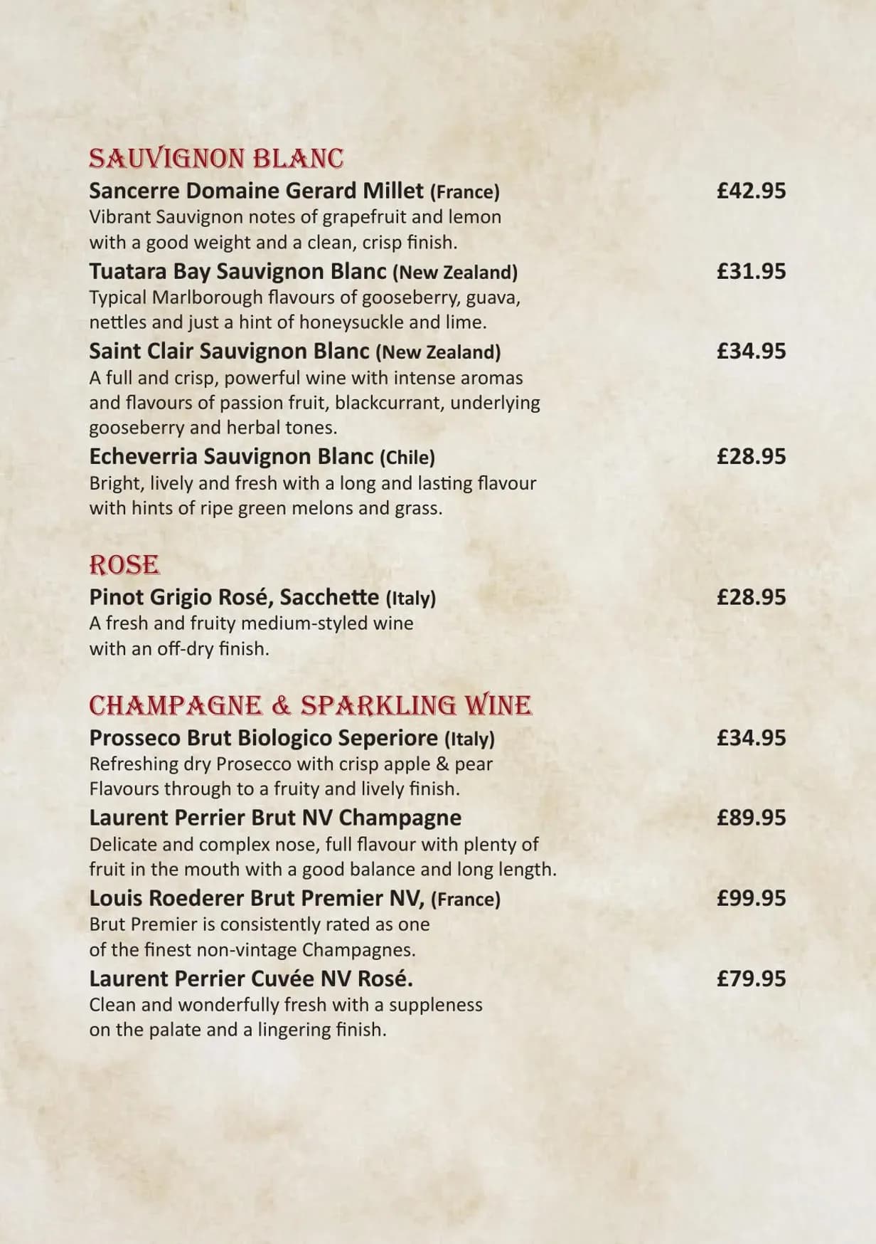 The India menu, page 17