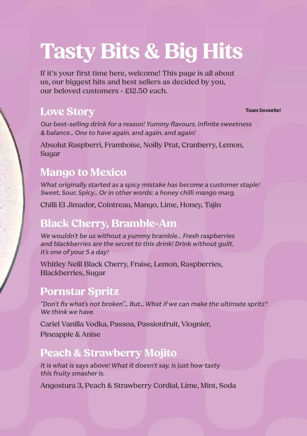 Copper Blossom menu, page 3