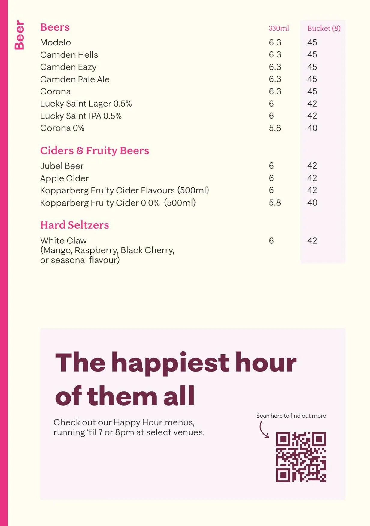 Lucky Voice Waterloo menu, page 2