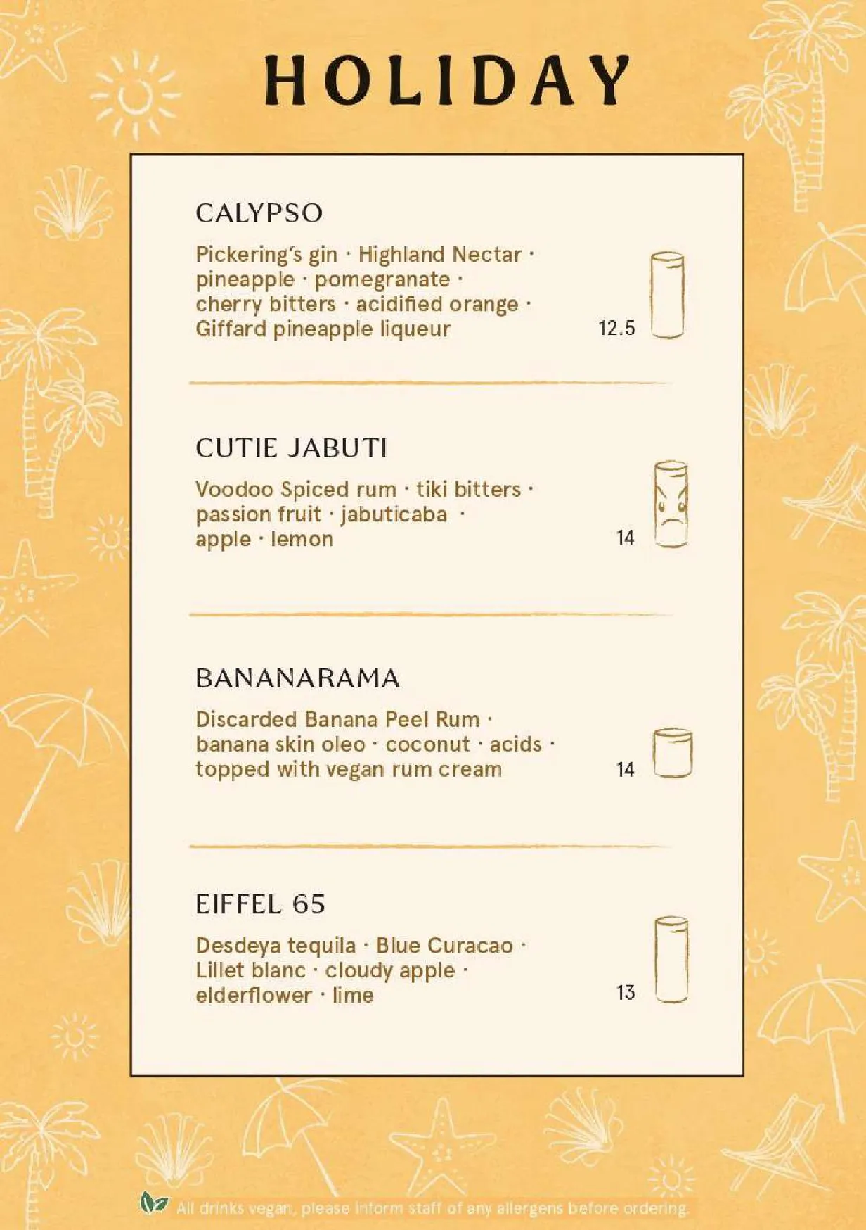 The Voodoo Rooms menu, page 8
