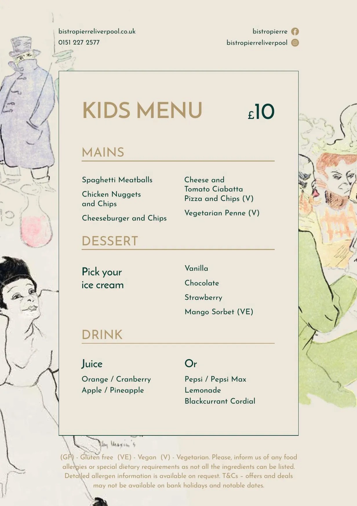 Pierre Kitchen menu, page 5