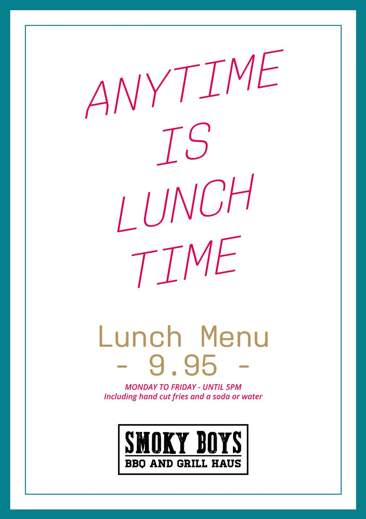 Smoky Boys Shepperton menu, page 2