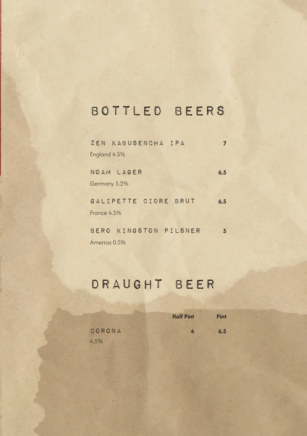 Ocasa menu, page 19
