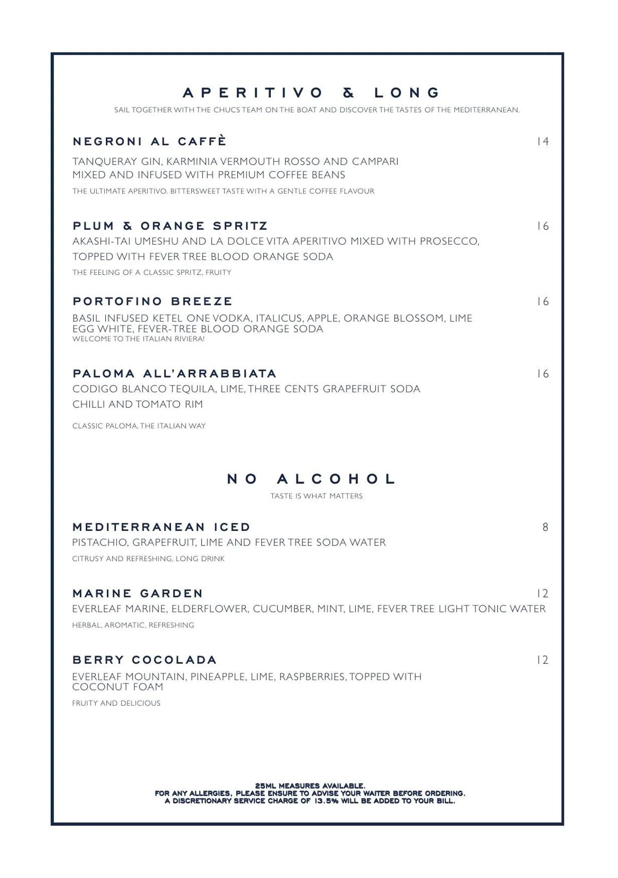 Chucs Cafe menu, page 3