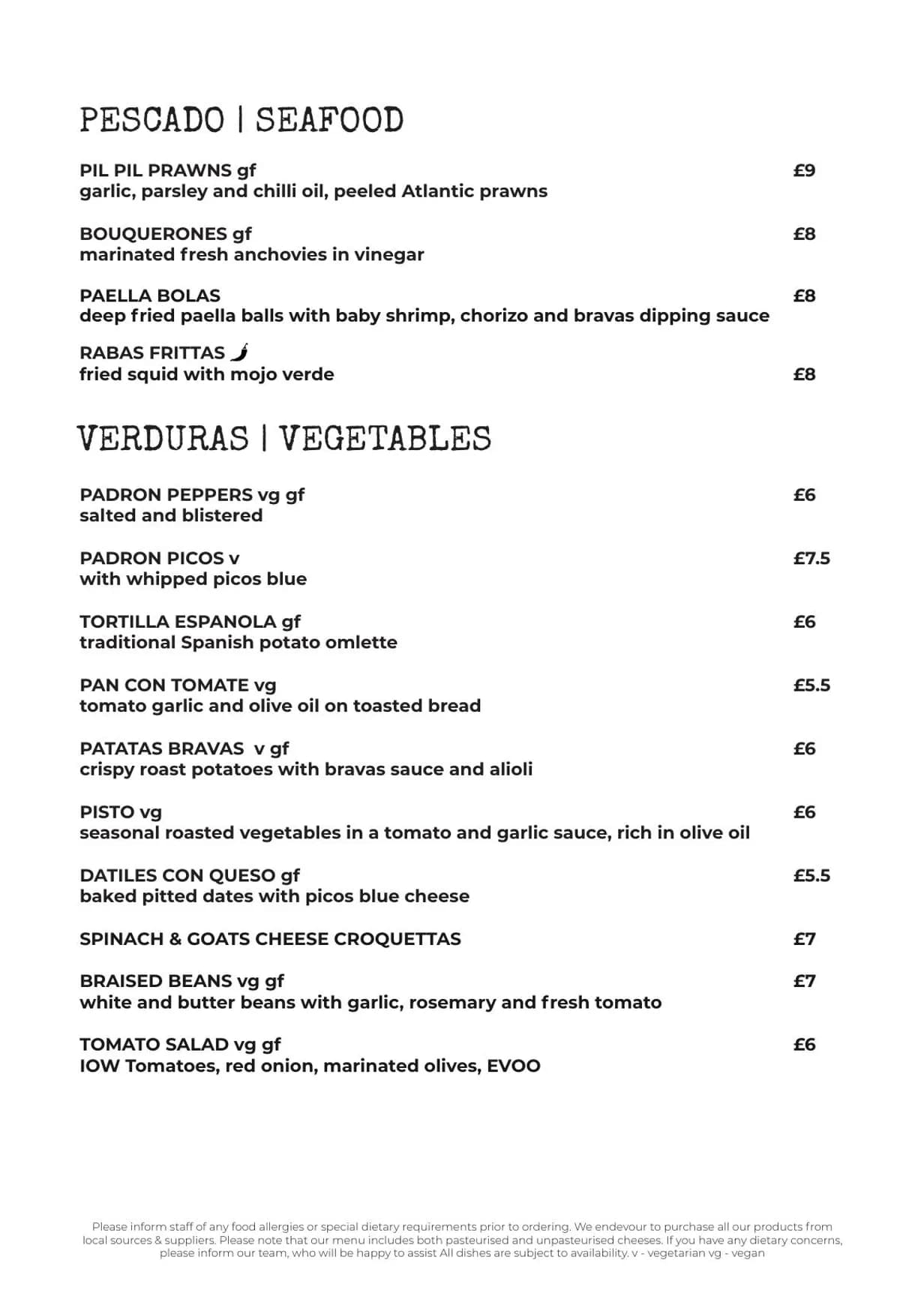 Bodega - Southbourne menu, page 3