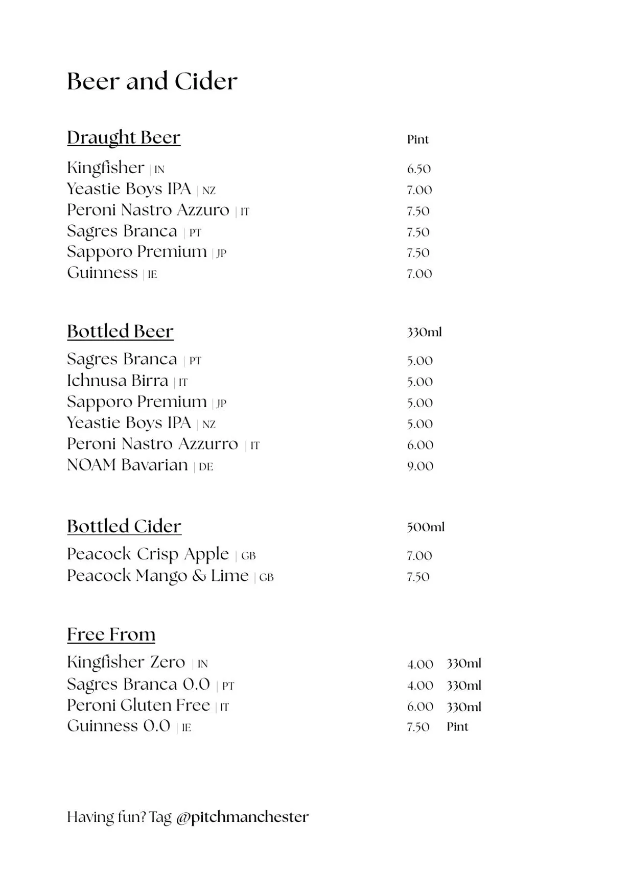 Pitch menu, page 7