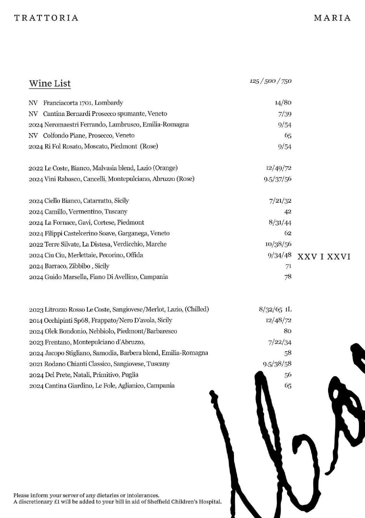 Maria menu, page 5