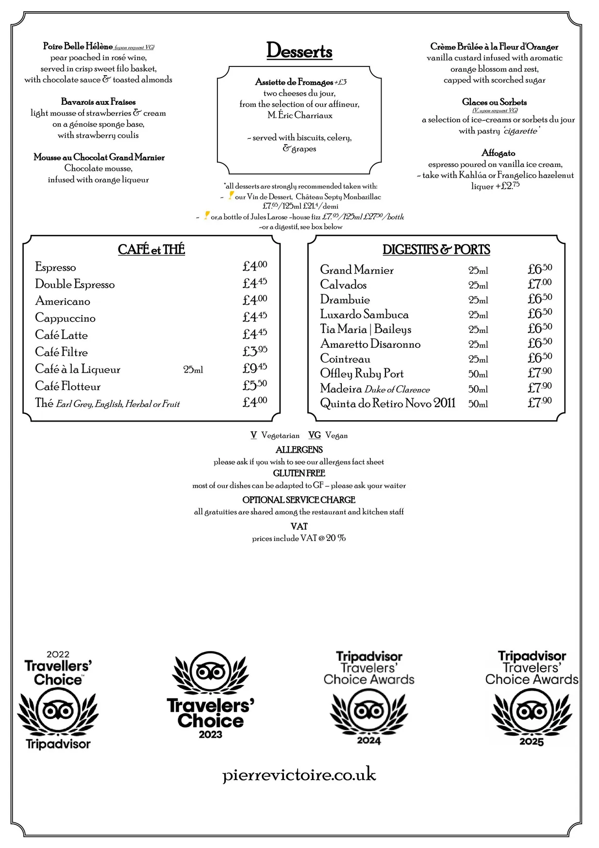 Pierre Victoire - French Bistrot menu, page 2