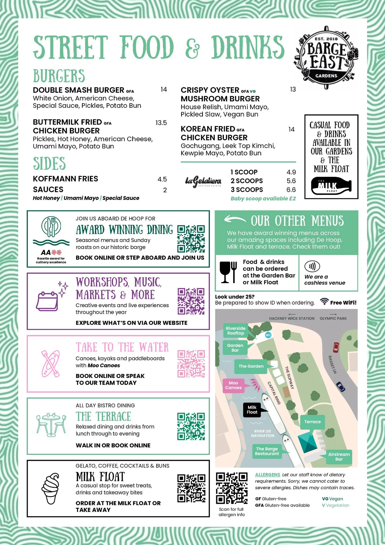 The Gardens at Barge East menu, page 2