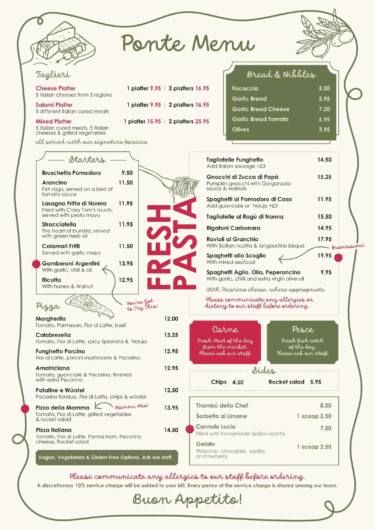 Ponte menu, page 1