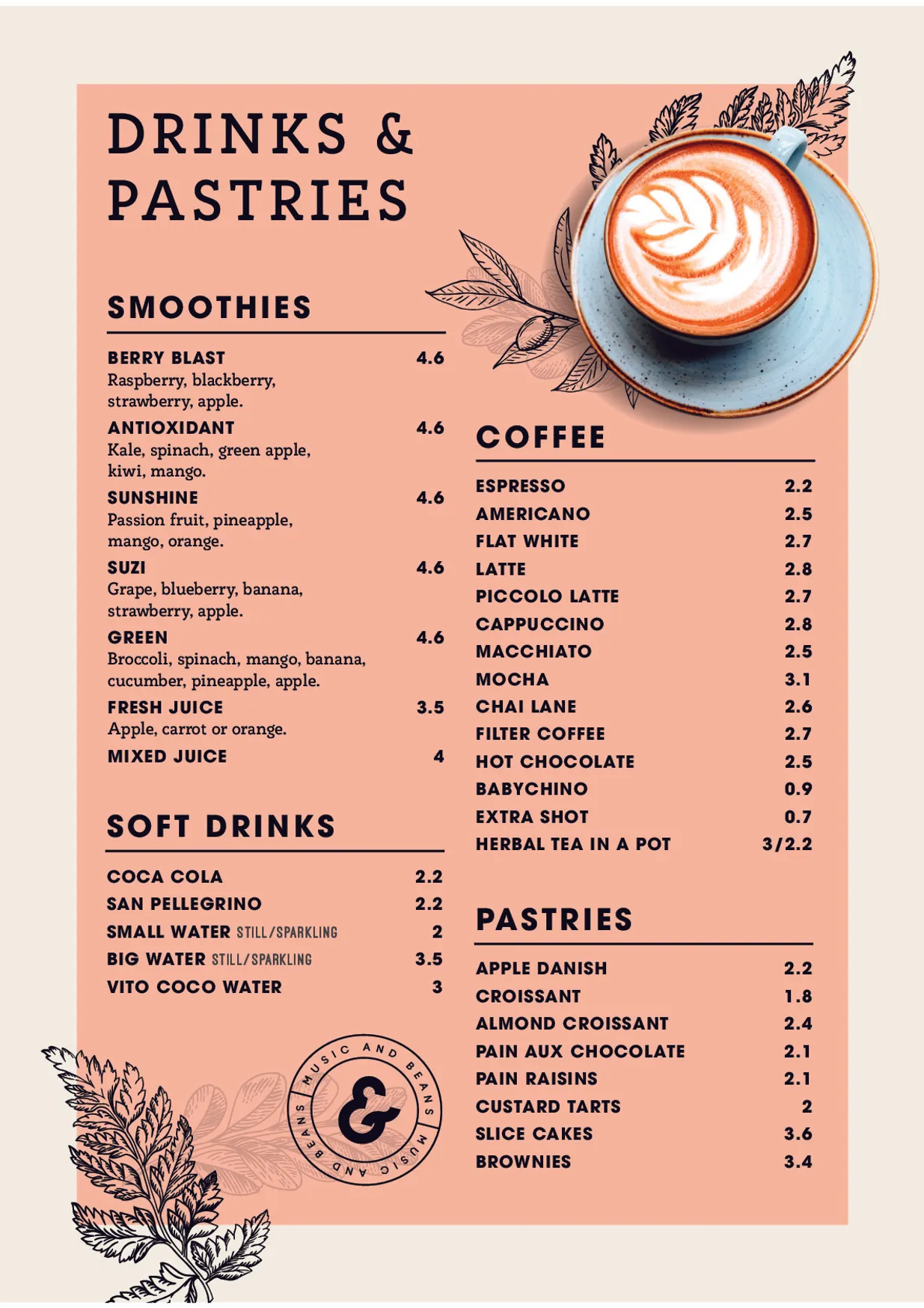 Music & Beans - Camden menu, page 4