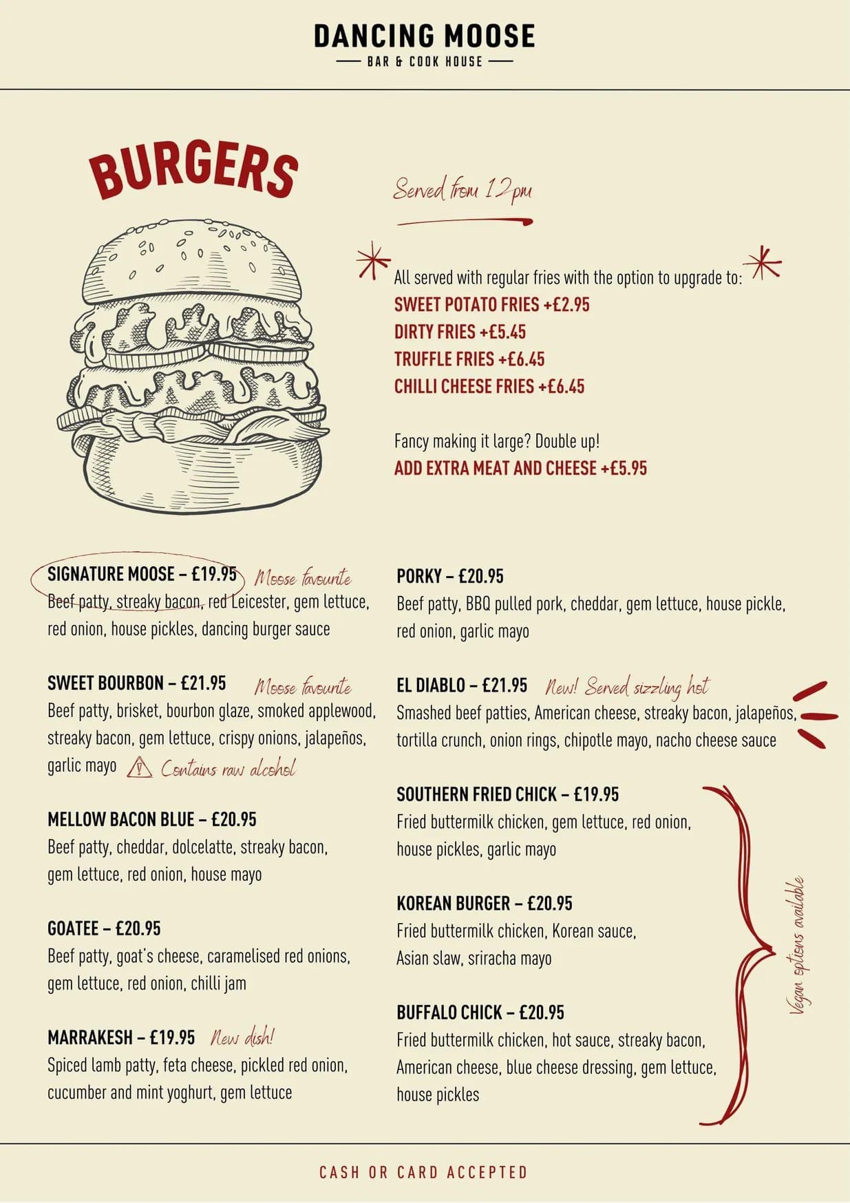 The Dancing Moose menu, page 3