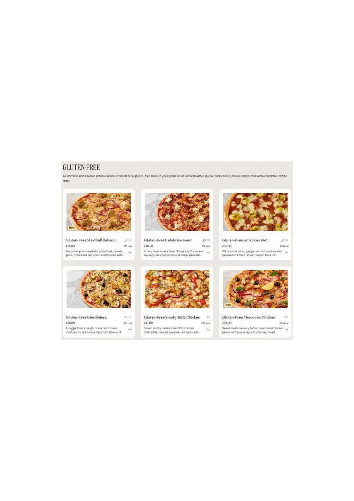 PizzaExpress menu, page 11