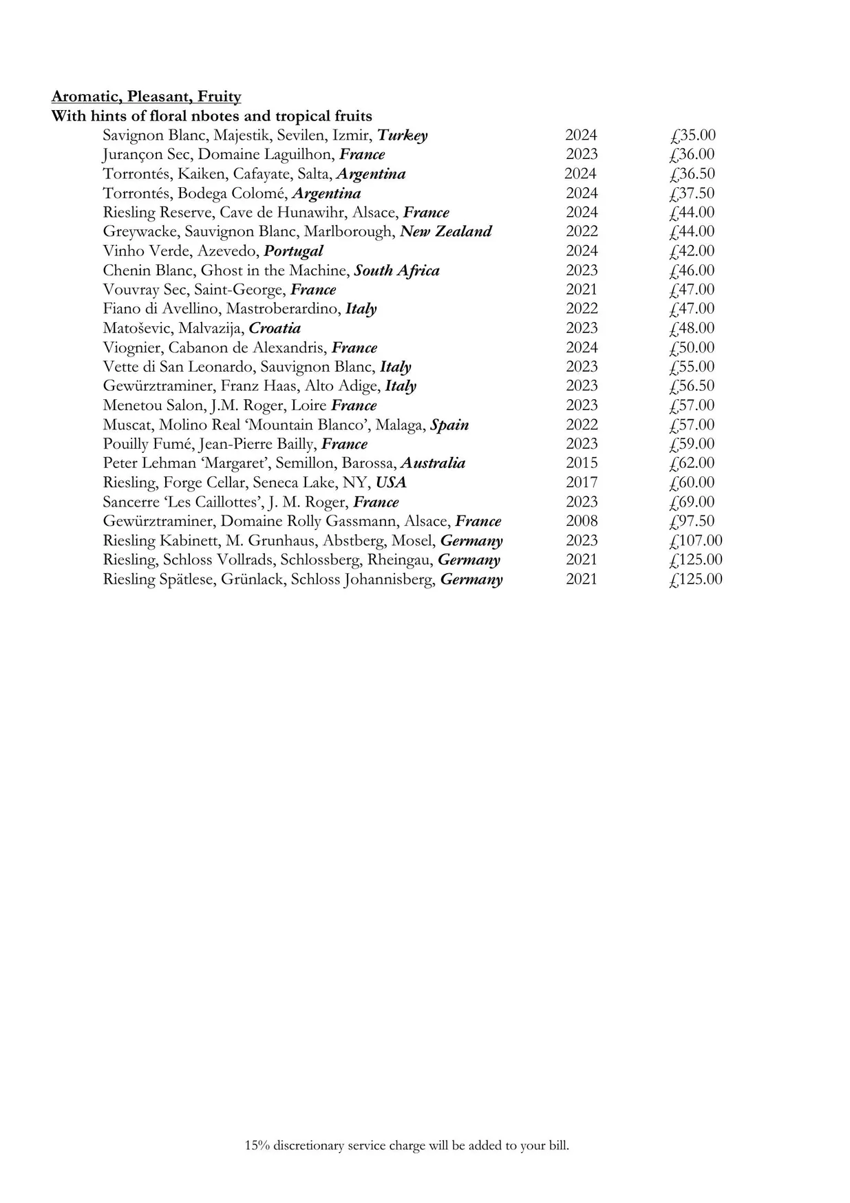 Shepherd Market Wine House menu, page 5