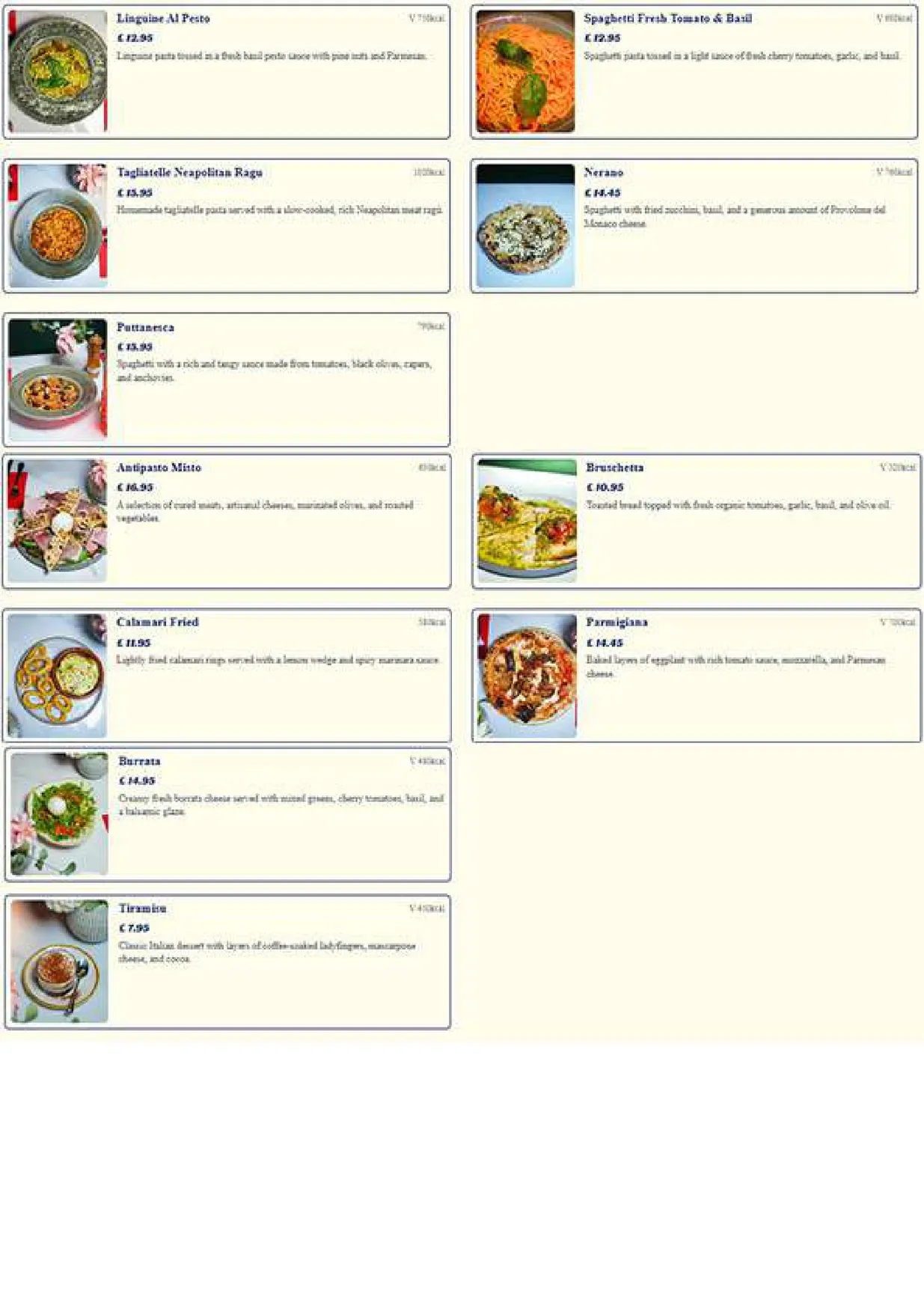 O'furn Pizzeria menu, page 2