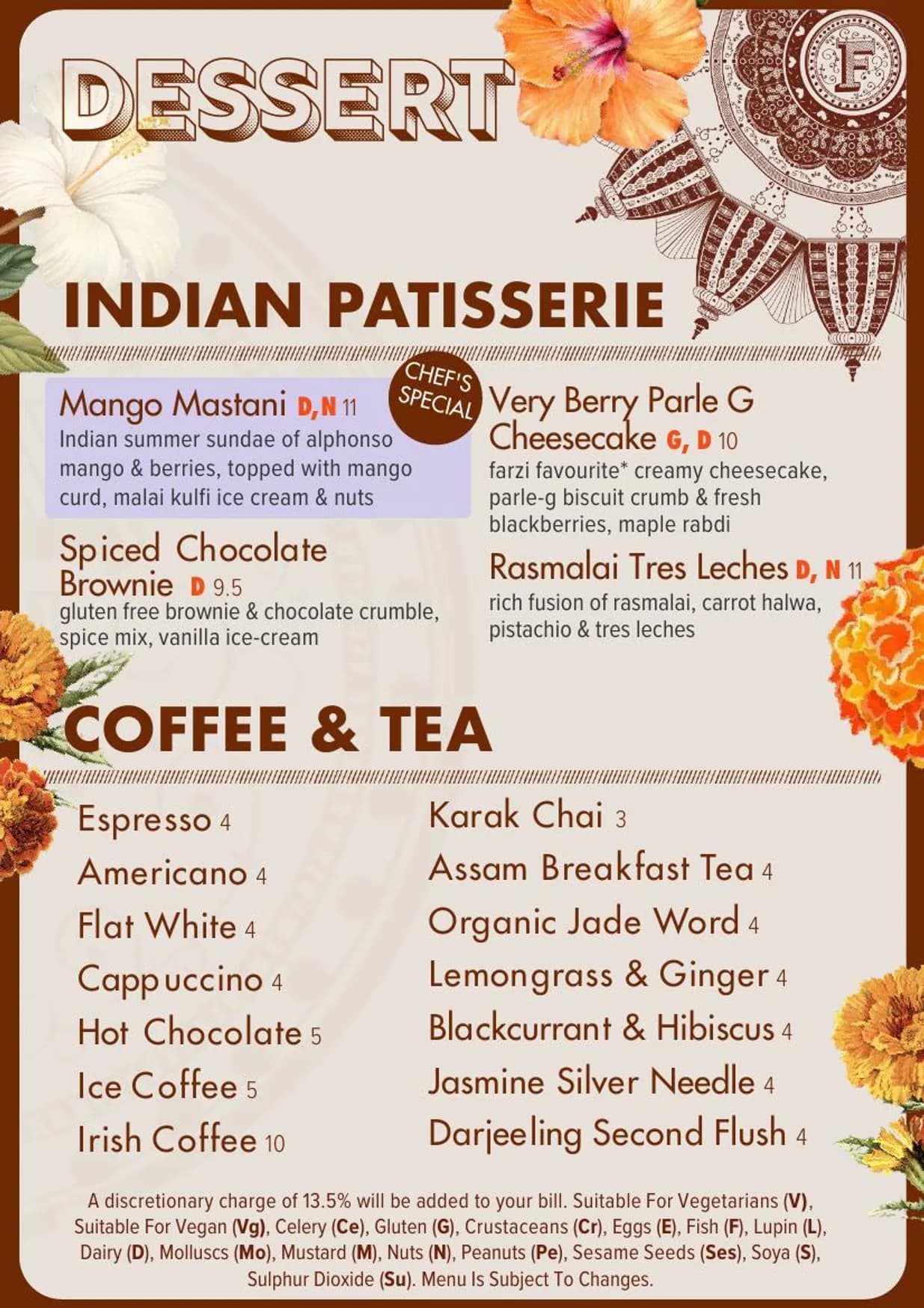 Farzi London menu, page 3