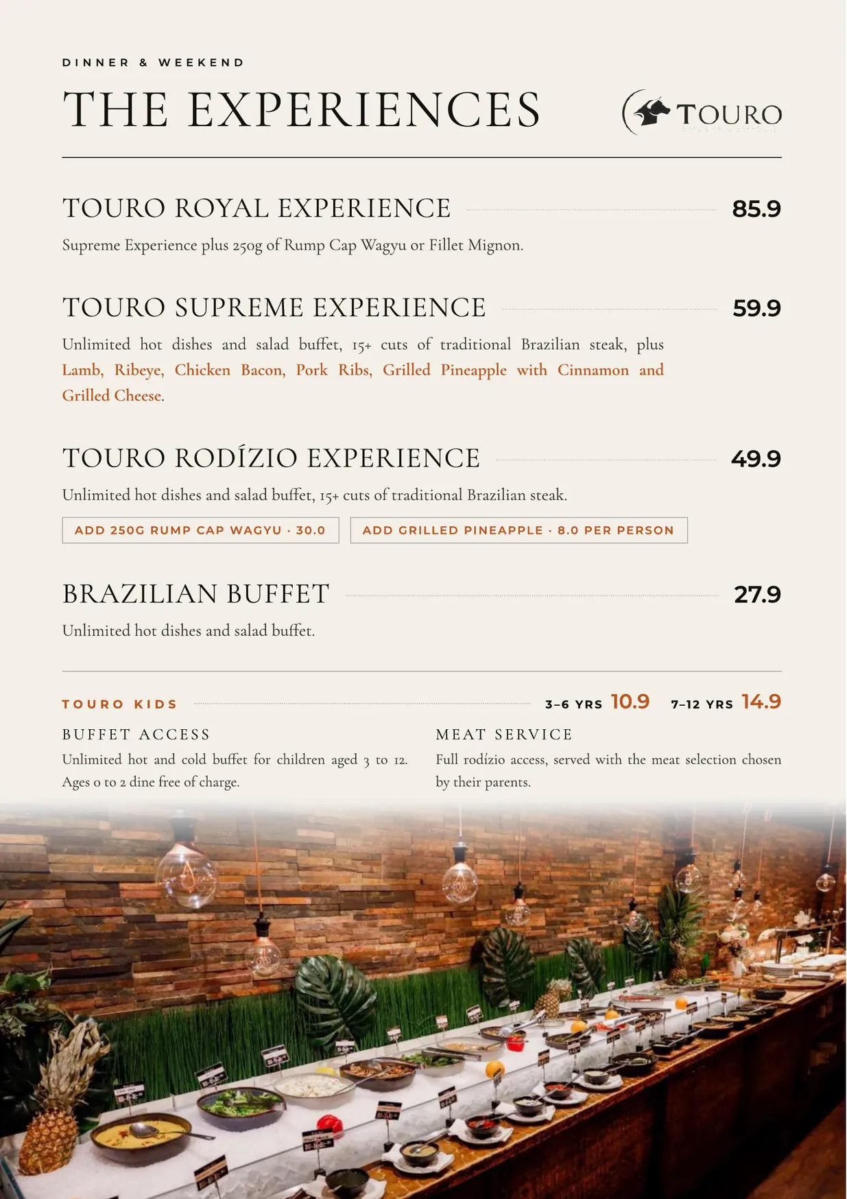 Touro Wimbledon menu, page 2