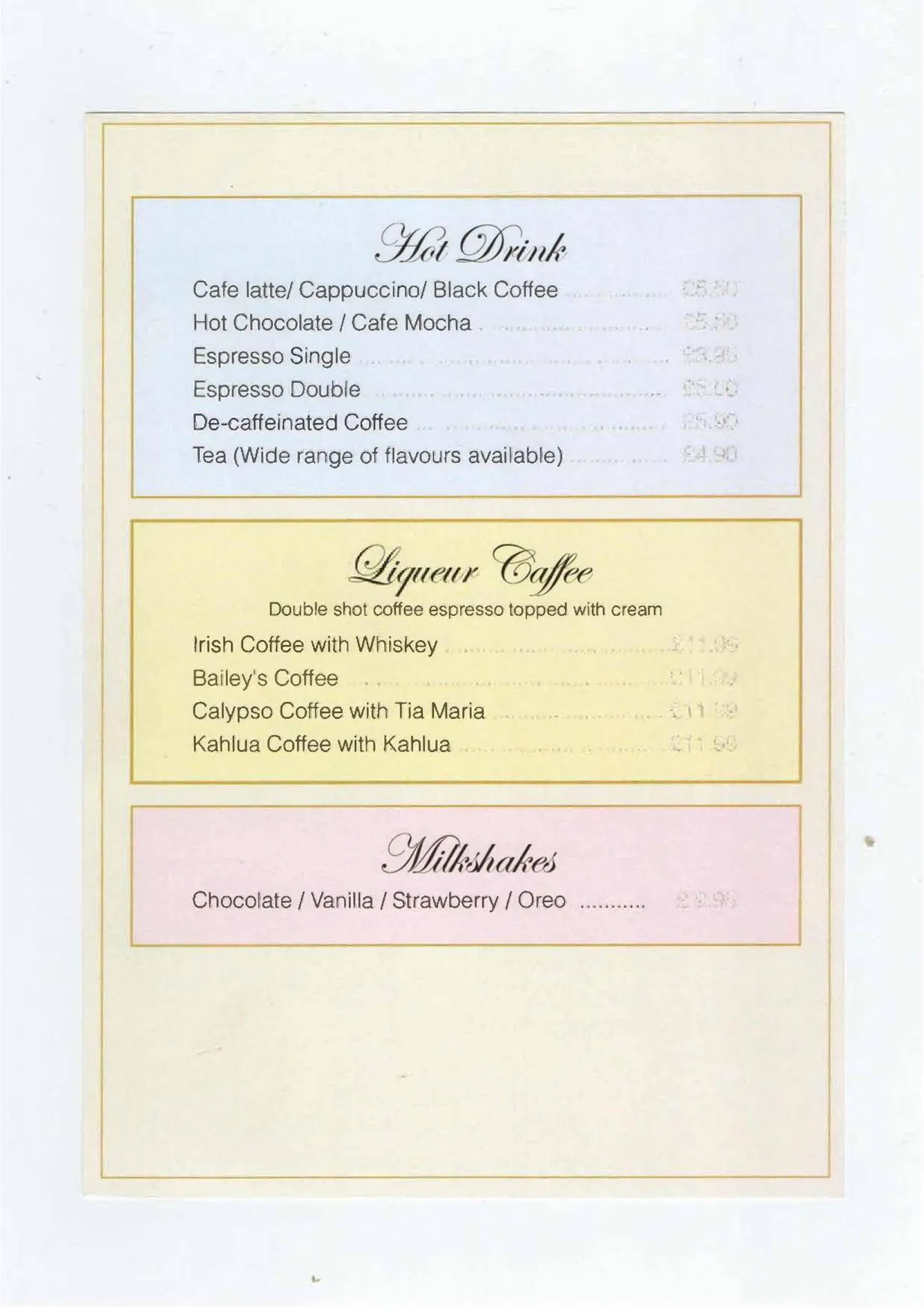 Little Italy menu, page 9