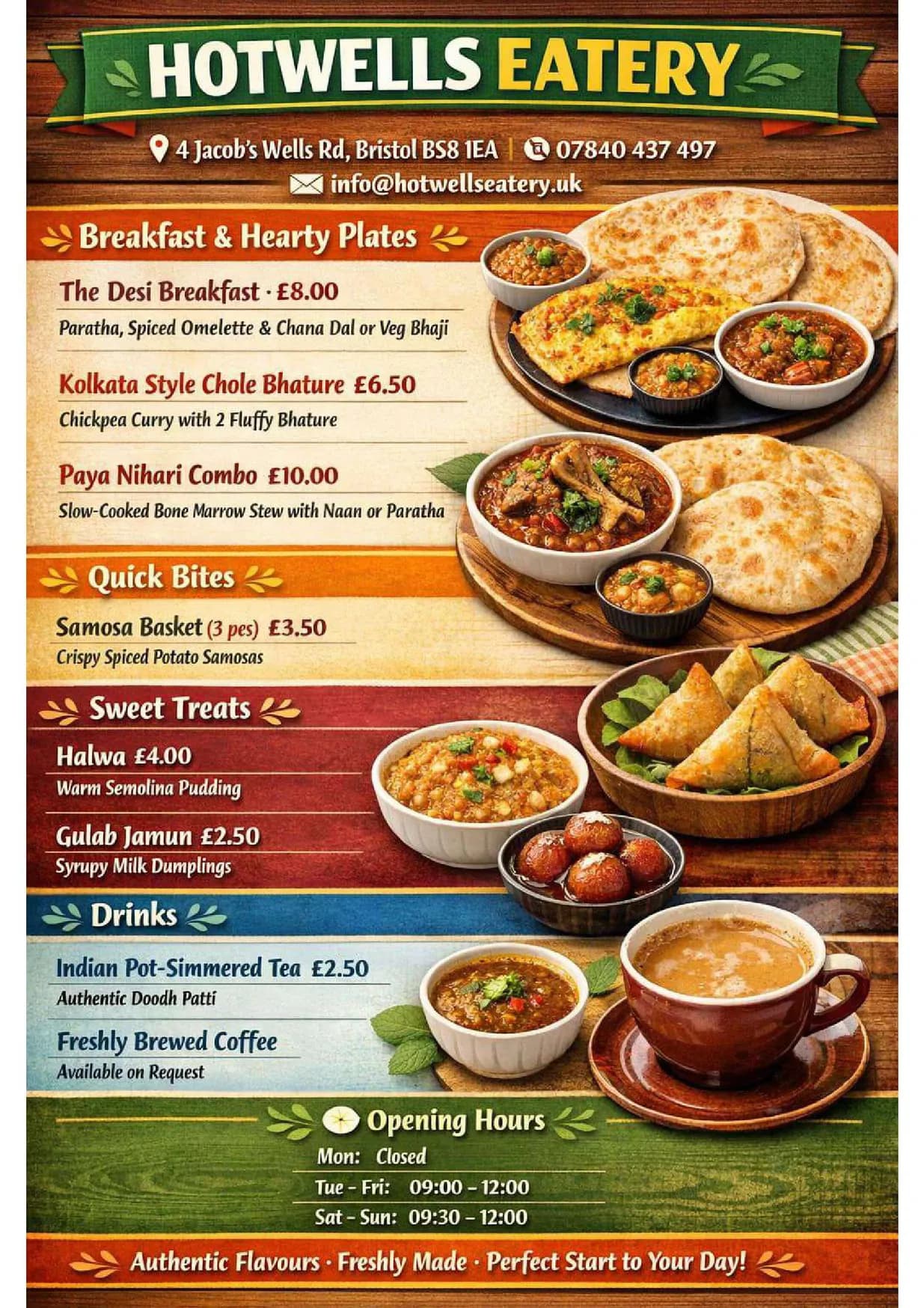 Hotwells Eatery menu, page 1