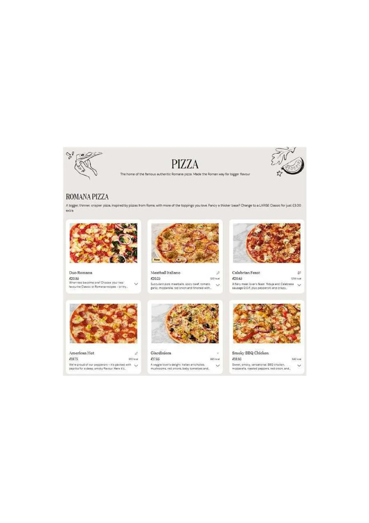 PizzaExpress menu, page 7