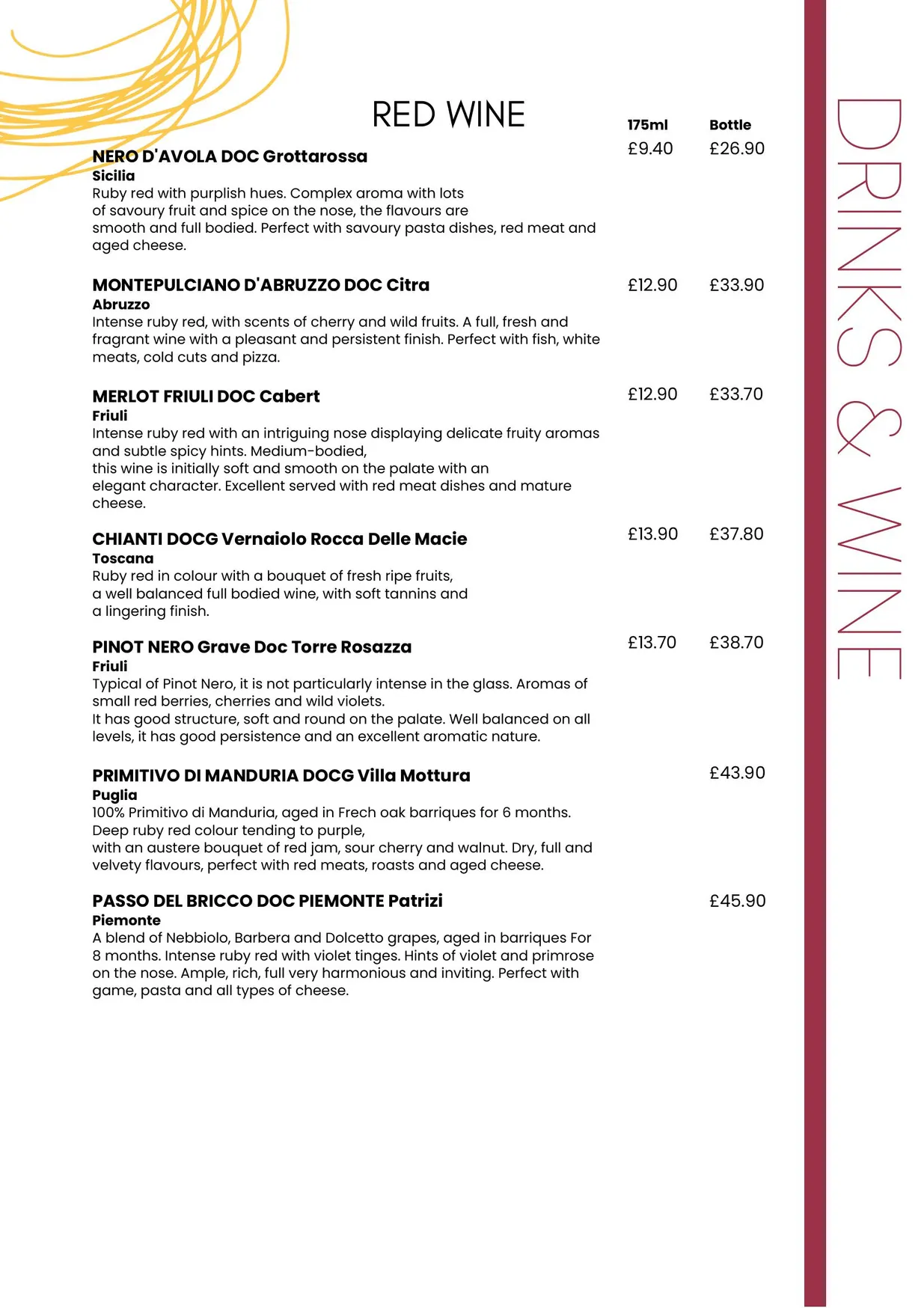 Pierino menu, page 5