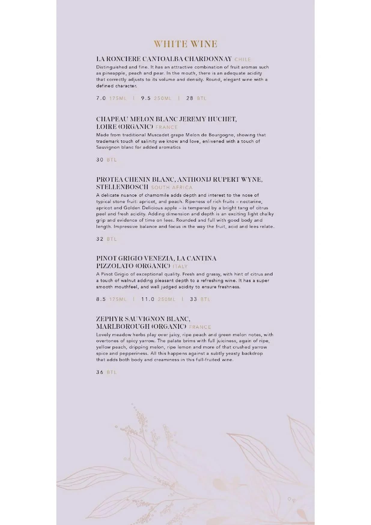 Celestia menu, page 15