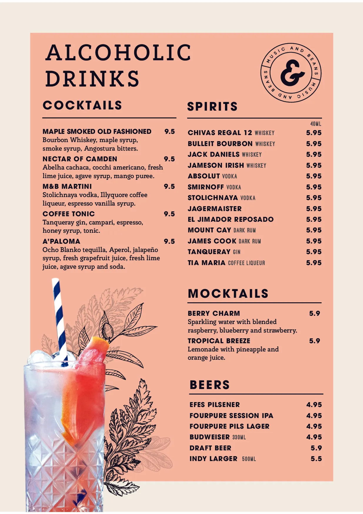 Music & Beans - Camden menu, page 5