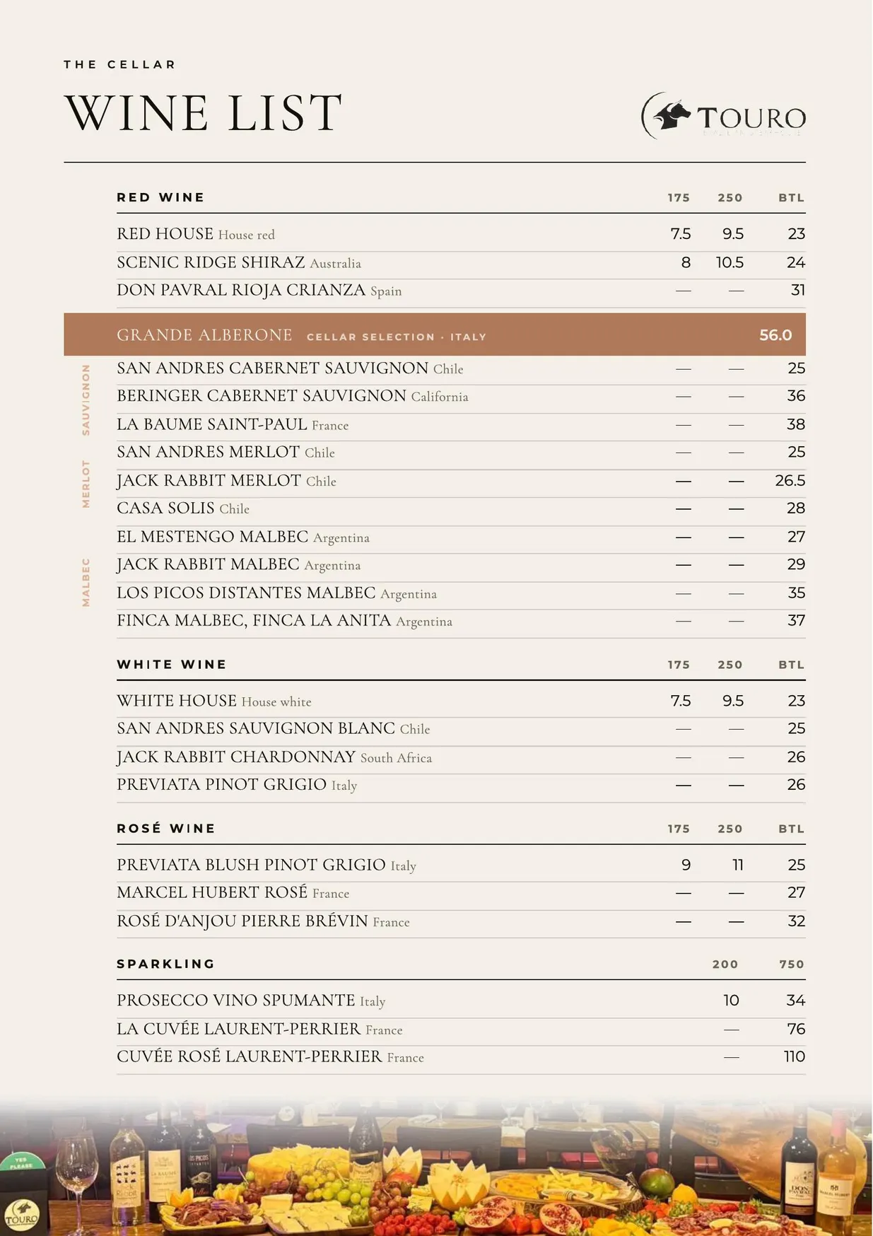 Touro Wimbledon menu, page 8