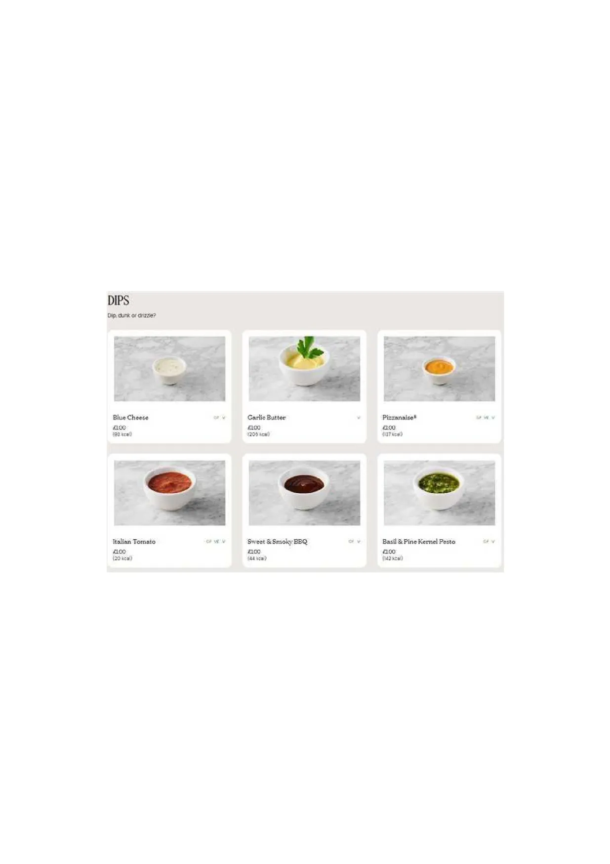 PizzaExpress menu, page 14