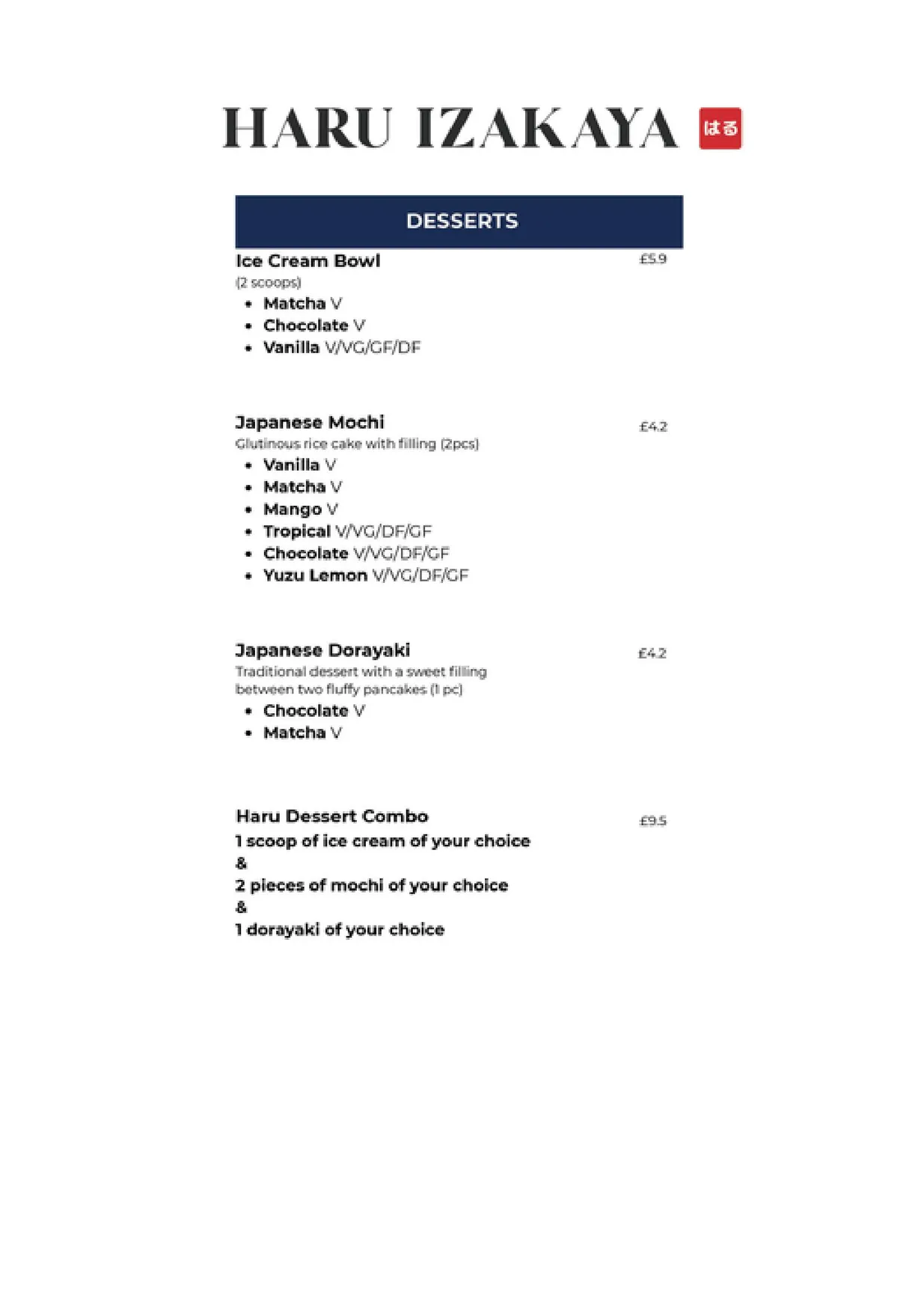 Haru Izakaya menu, page 4