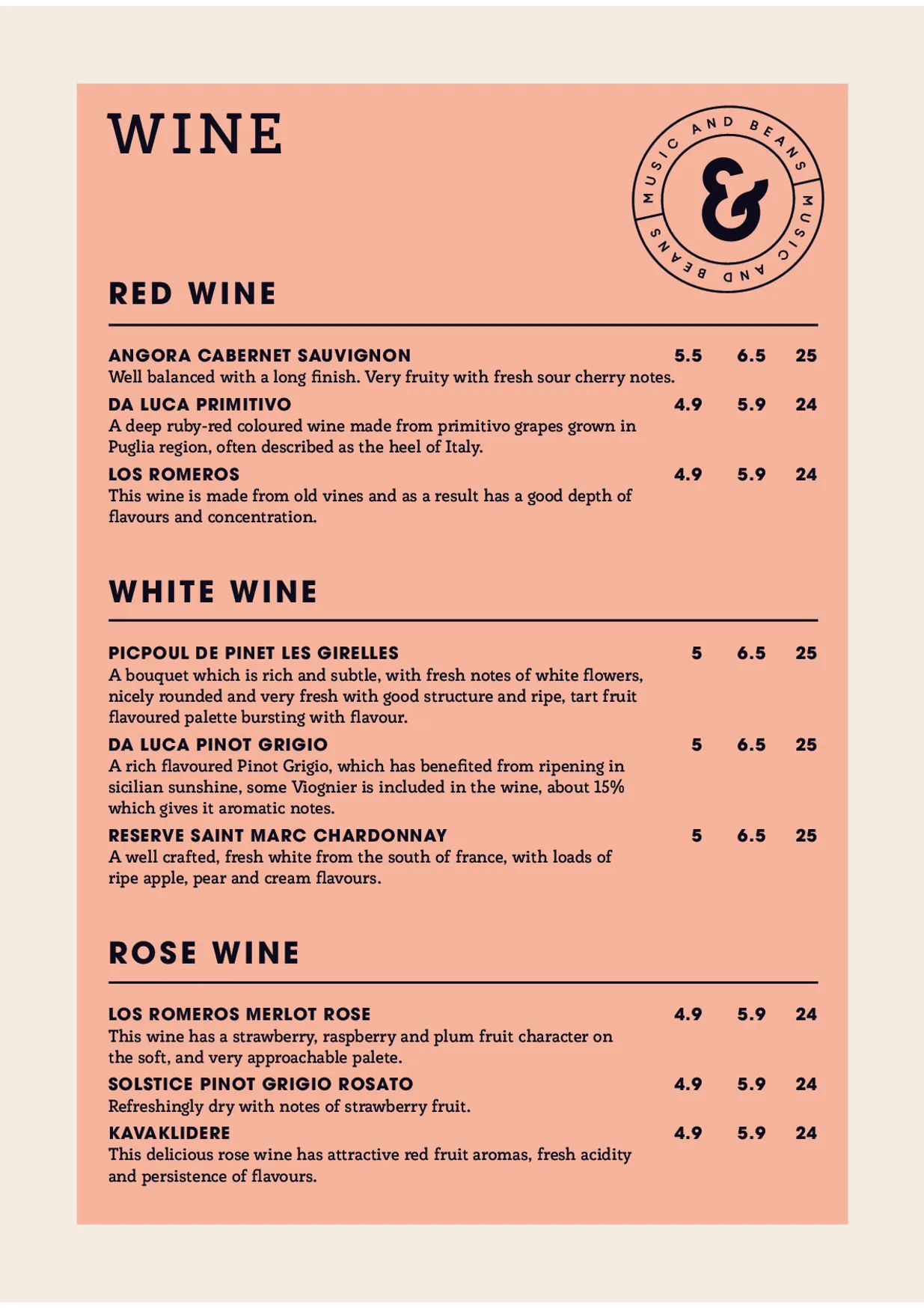 Music & Beans - Camden menu, page 6