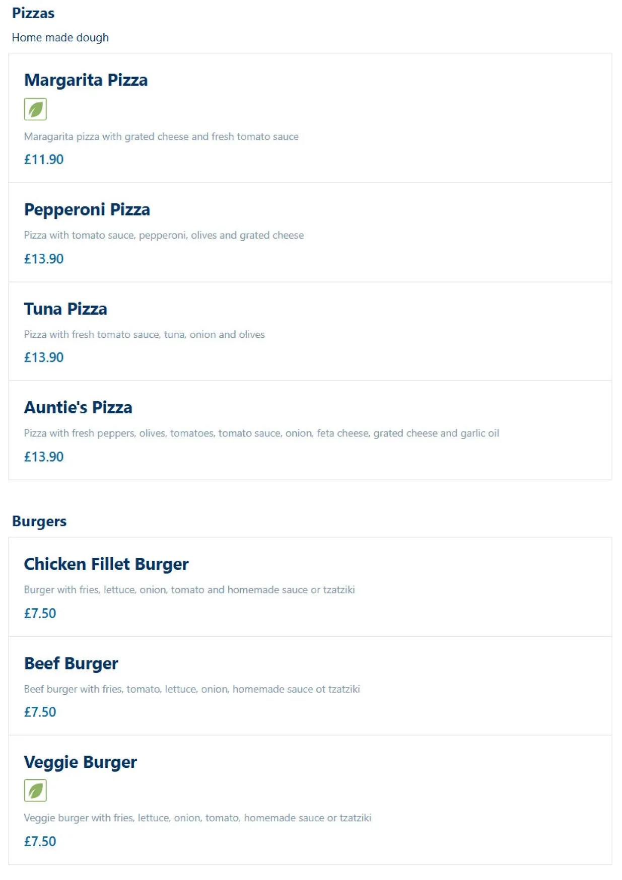 Art's Greek Cuisine menu, page 7