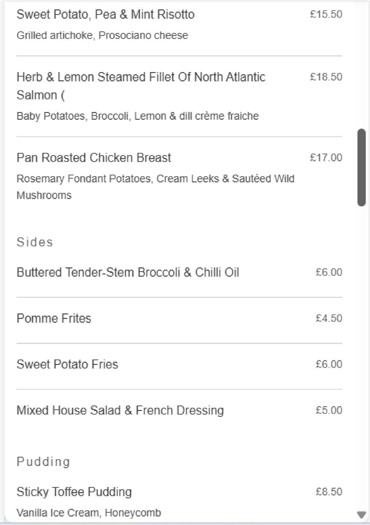 The Tamburlaine Restaurant & Bar menu, page 3