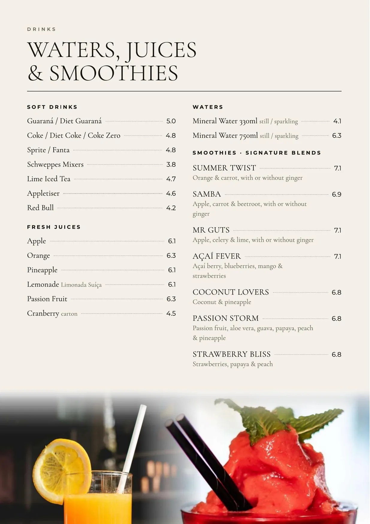 Touro Wimbledon menu, page 5