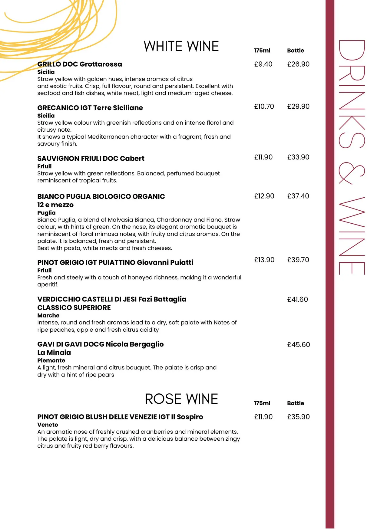 Pierino menu, page 6