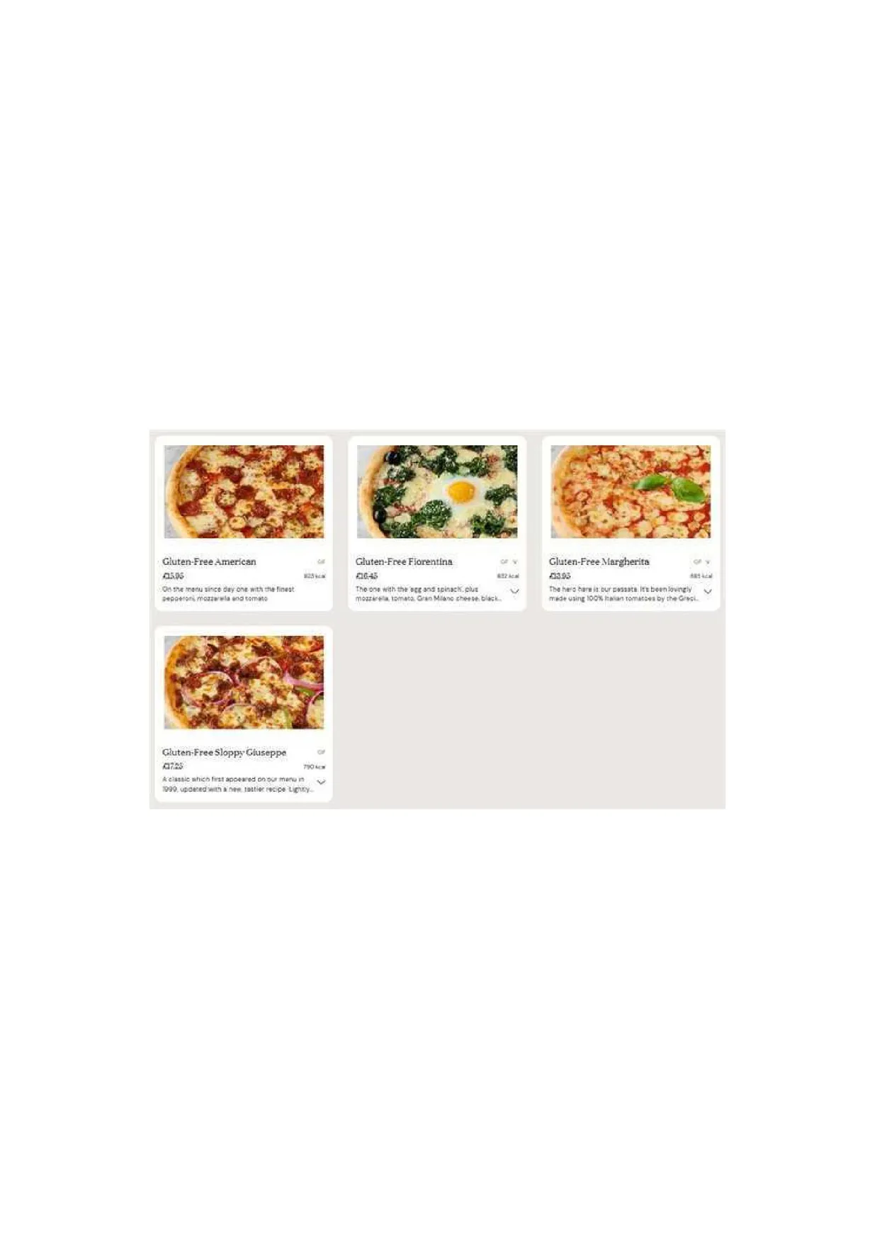 PizzaExpress menu, page 13